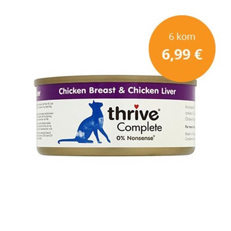 Thrive paket Complete piščanec in jetra 6x75g