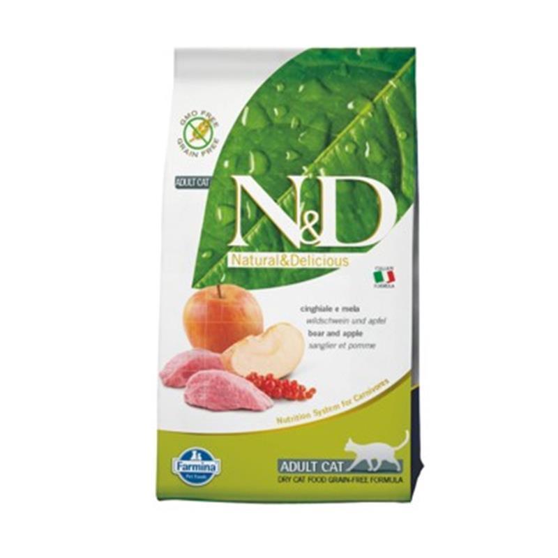 N&D Adult Cat Grain Free divja svinja in jabolka 2x5kg