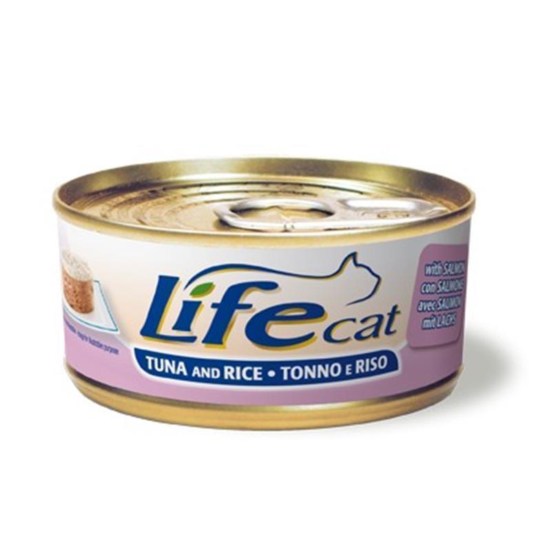 Lifecat konzerva tuna in riž z lososom 170g