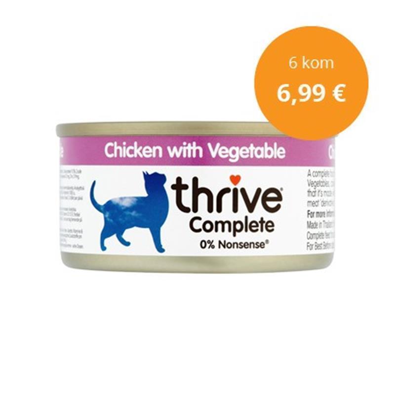 Thrive paket Complete piščanec z zelenjavo 6x75g