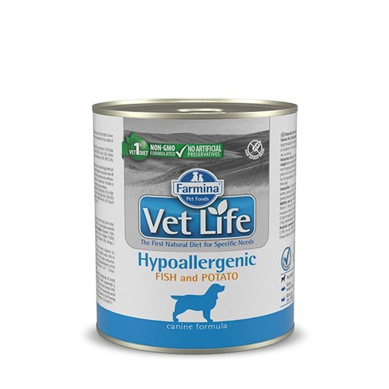 Vet Life mokra hrana za pse Hypoallergenic ribe in krompir 300g