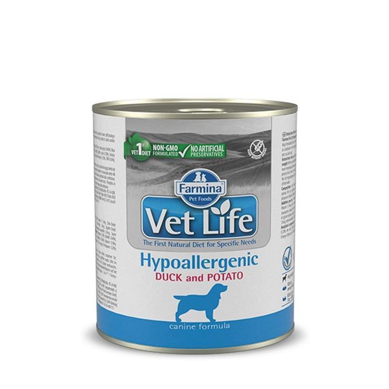 Vet Life mokra hrana za pse Hypoallergenic raca in krompir 300g