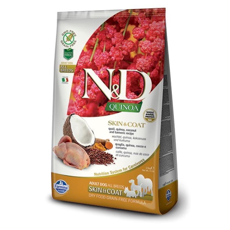 N&D Quinoa Dog Skin & Coat Prepelica