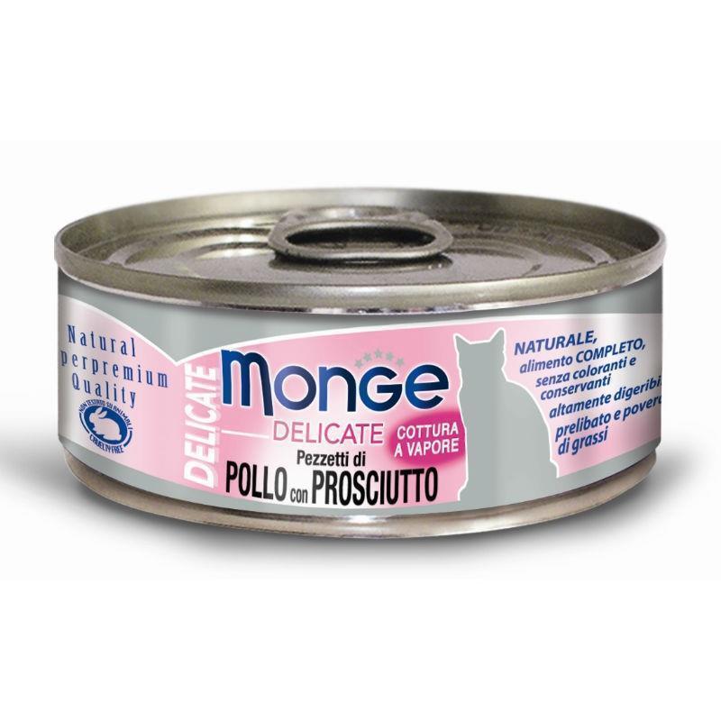 Monge Cat Delicate piščanec in šunka 80g