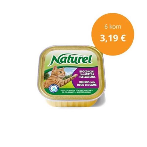 Naturel cat paket alu posodic raca in divjačina 6x100g