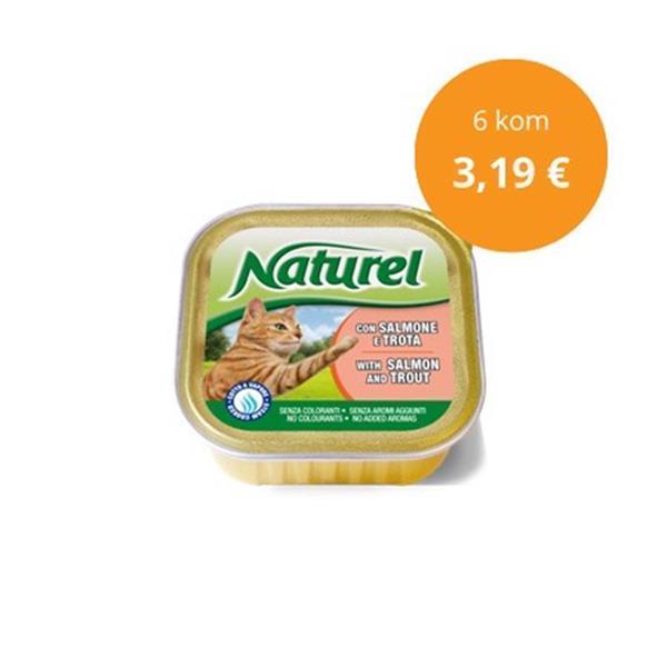 Naturel cat paket alu posodic losos in postrv 6x100g