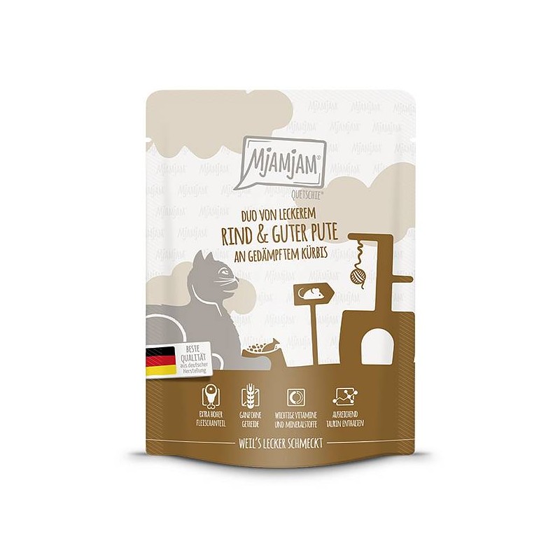 Mjamjam DUO Govedina in puran z bučo 300g