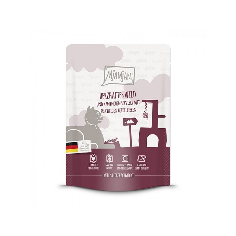 Mjamjam Divjačina, zajec, borovnice 300g