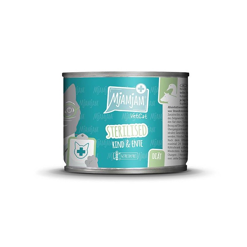 Mjamjam VetCat Sterilised Govedina in raca 200g