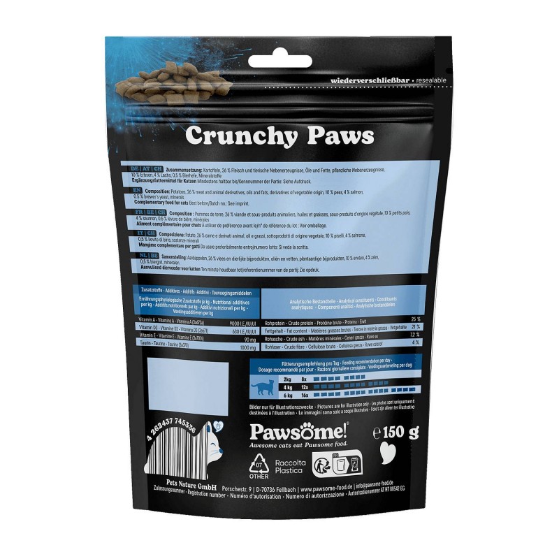 Pawsome Crunchy Paws Losos 150g