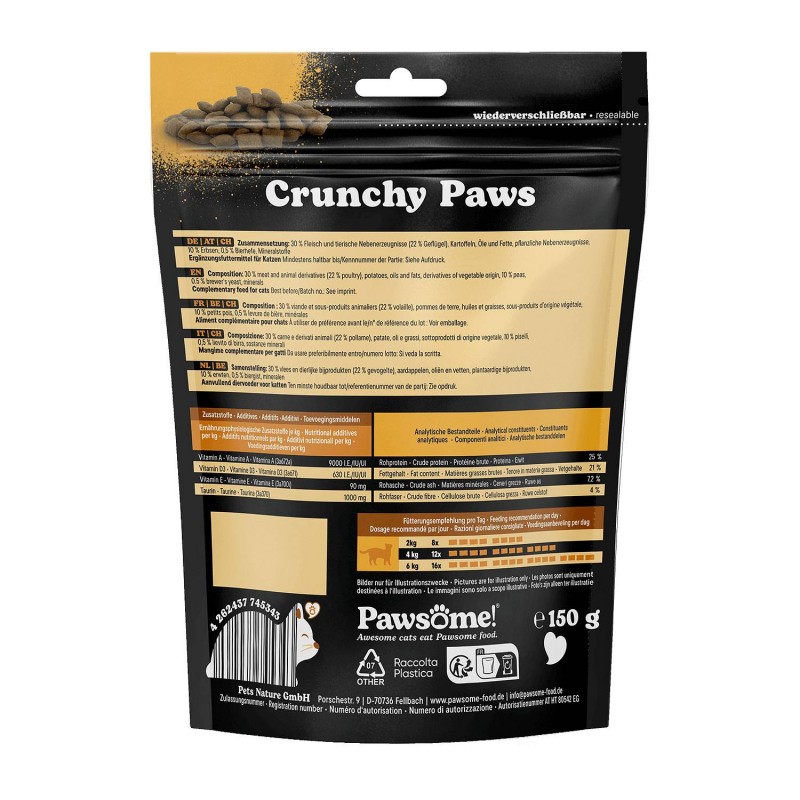 Pawsome Crunchy Paws Perutnina 150g