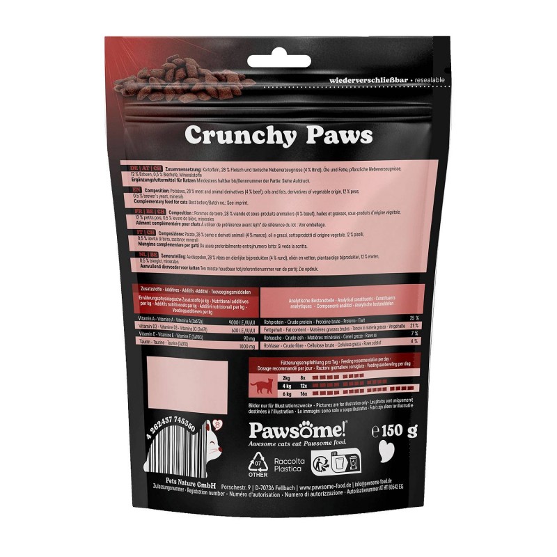 Pawsome Crunchy Paws Govedina 150g