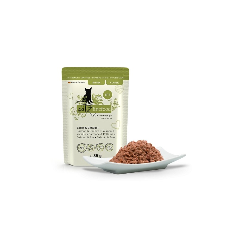 Catz Finefood Kitten no. 05 losos in perutnina 85g