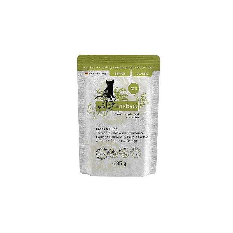 Catz Finefood Senior no.05 losos in piščanec 85g