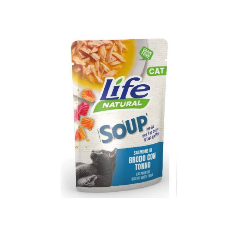 Lifecat Soup Losos v juhi s tuno 60g