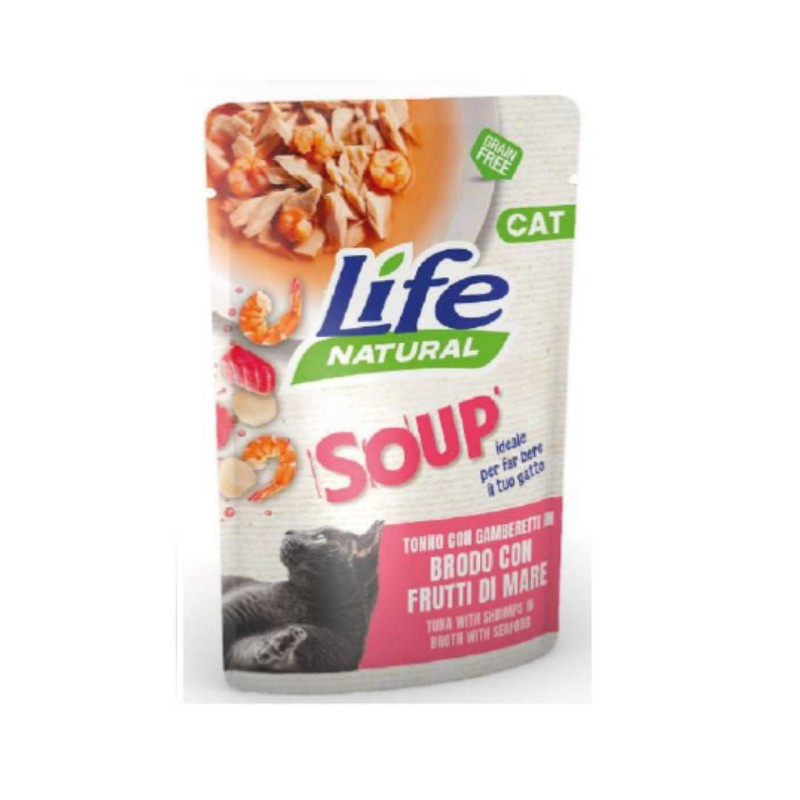 Lifecat Soup Tuna in rakci v juhi z morskimi sadeži 60g