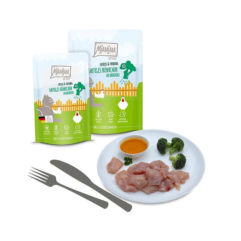 Mjamjam Chicks & Friends Piščanec in brokoli 125g