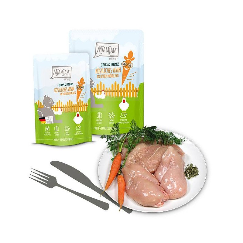 Mjamjam Chicks & Friends Piščanec s korenjem125g