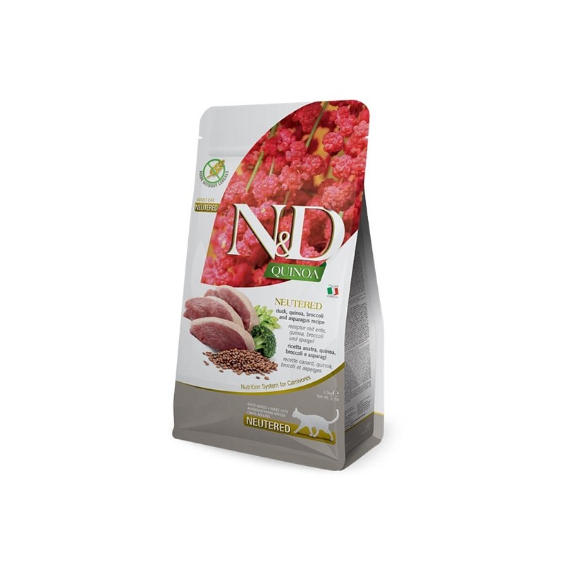 N&D Quinoa Cat Neutered Raca, brokoli, šparglji