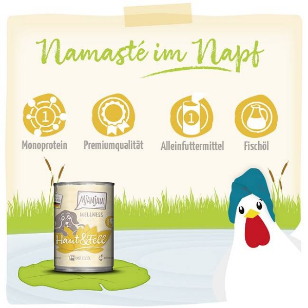 Mjamjam Dog Wellness Koža in dlaka Piščanec 400g