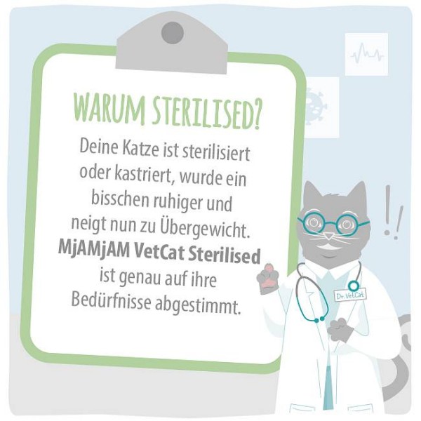 Mjamjam VetCat Sterilised Govedina in raca 200g