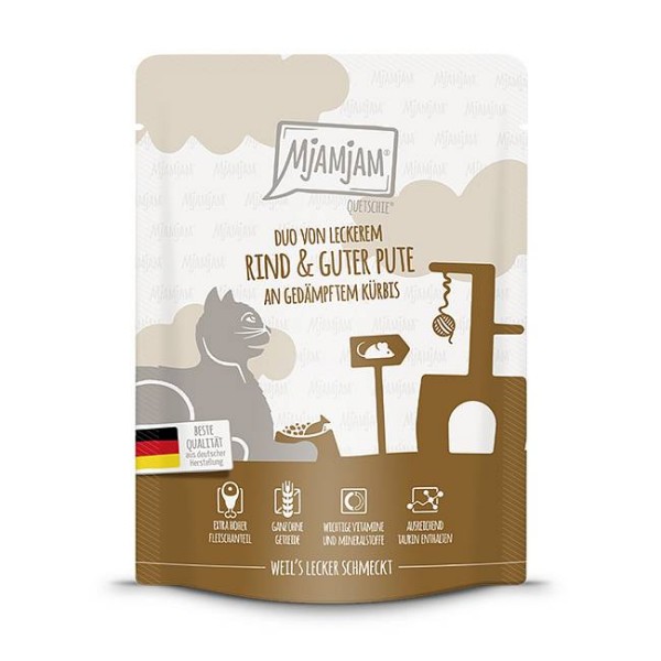 Mjamjam DUO Govedina in puran z bučo 300g