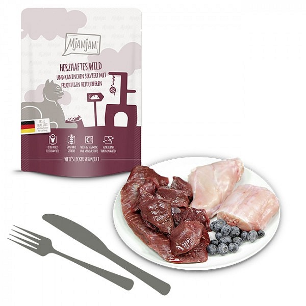 Mjamjam Divjačina, zajec, borovnice 300g