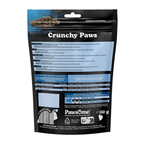 Pawsome Crunchy Paws Losos 150g