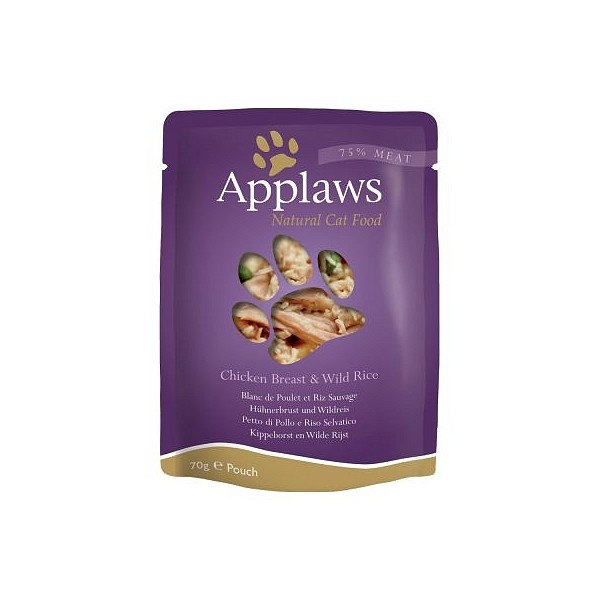 Applaws mokra hrana za mačke piščanec in divji riž 70g