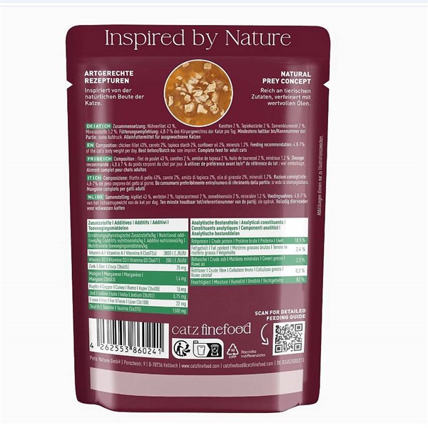 Catz Finefood Feines Filet Piščanec s korenčkom 85g