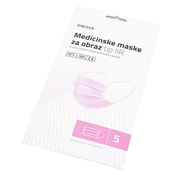 Medicinske maske za obraz tip IIR 5 kosov