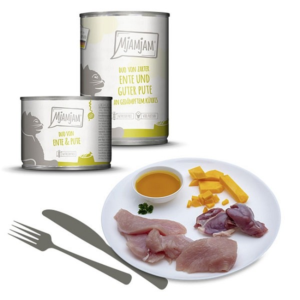 Mjamjam DUO Raca in puran z bučo 400g