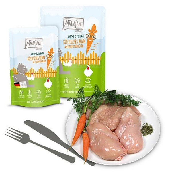 Mjamjam Chicks & Friends Piščanec s korenjem125g