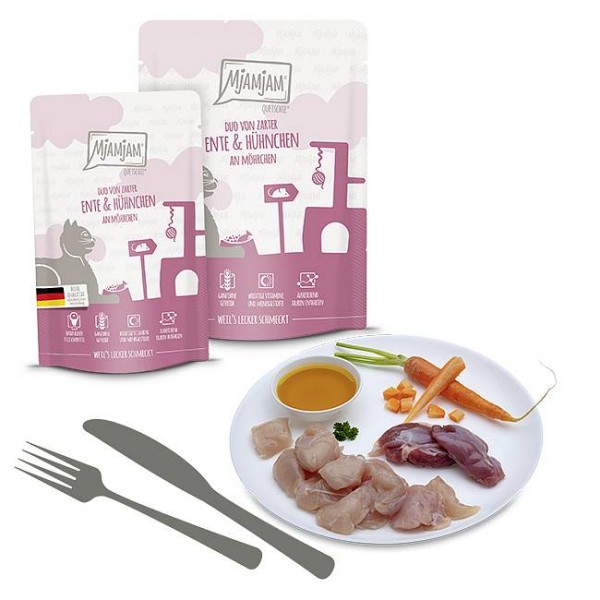 Mjamjam DUO Raca in piščanec s korenčkom 300g