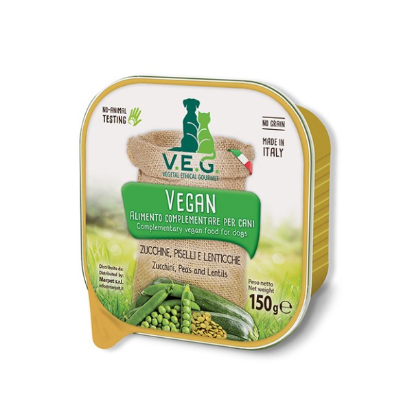 V.E.G. veganska hrana za pse Bučke, grah in leča 150g