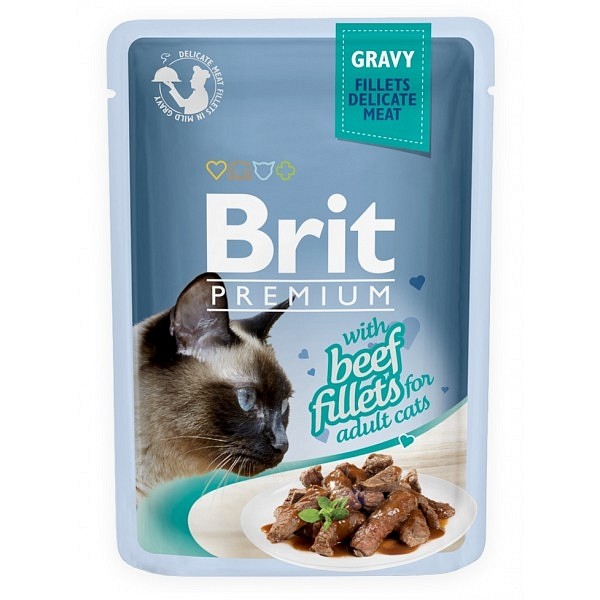 Brit Premium mokra hrana fileji govedine v omaki 85g