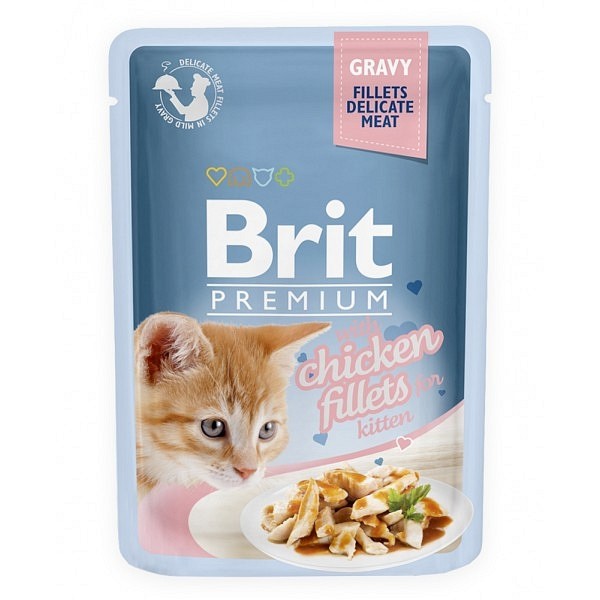 Brit Premium mokra hrana Kitten fileji piščanca v omaki  85g