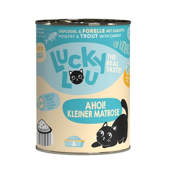 Lucky Lou LS Kitten Perutnina in postrv 400g