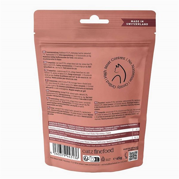 Catz Finefood Meatz no. 5 priboljški teletina 45g