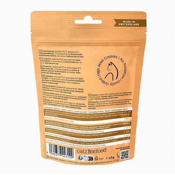 Catz Finefood Meatz no. 3 priboljški piščanec 45g