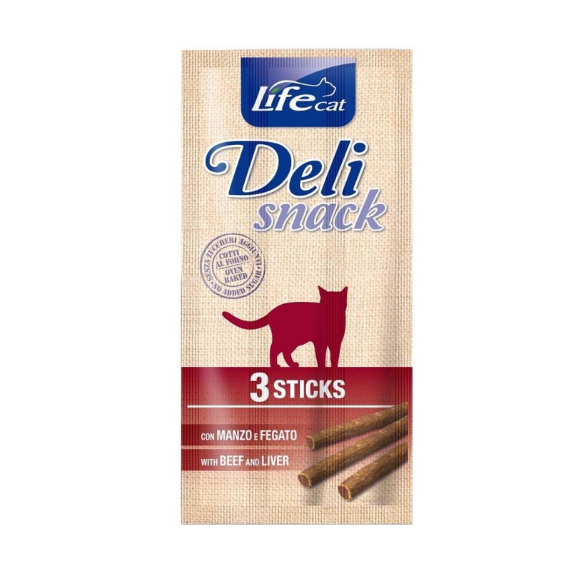 Lifecat Deli Snack palčke Govedina in jetra 15g