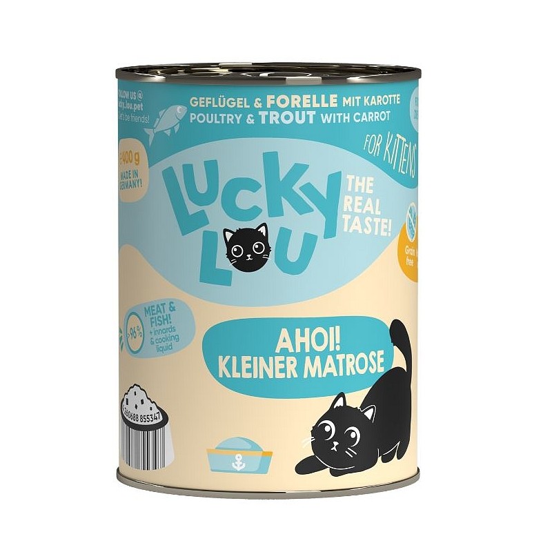 Lucky Lou LS Kitten Perutnina in postrv 400g
