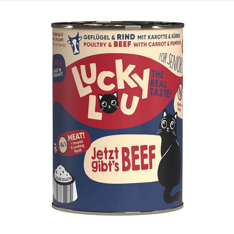 Lucky Lou Senior Perutnina in govedina 400g