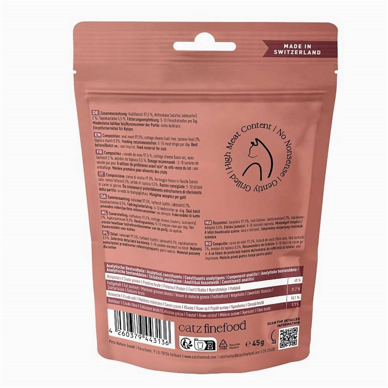 Catz Finefood Meatz no. 5 priboljški teletina 45g