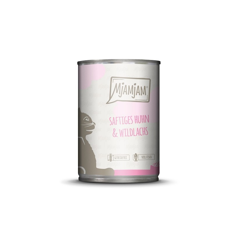 Mjamjam Piščanec in divji losos 400g