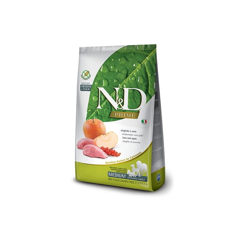 N&D Dog Prime Divja svinja in jabolko Medium&Maxi 12kg