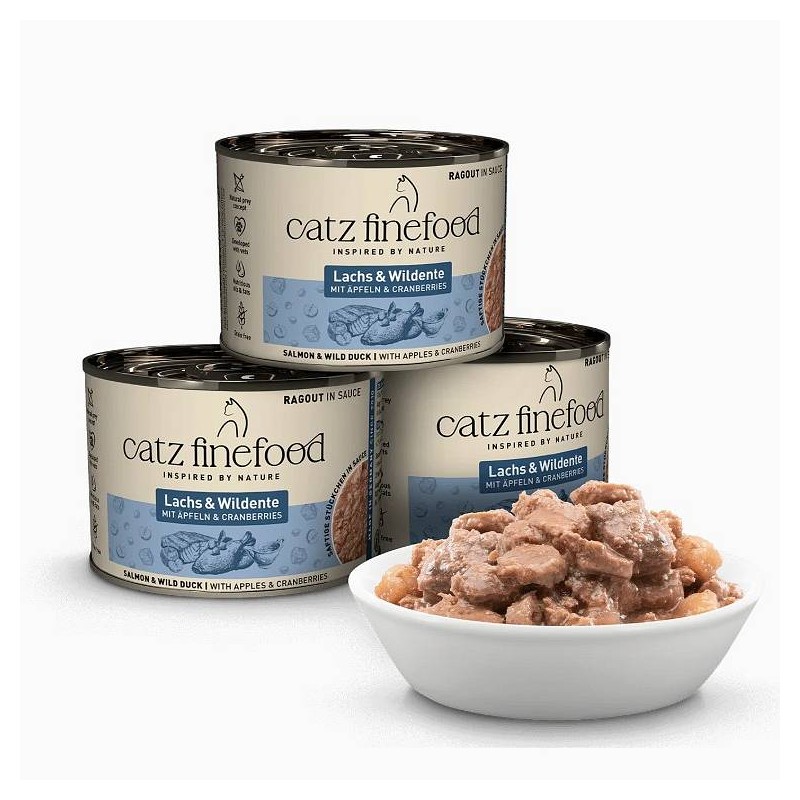 Catz Finefood Ragout no.605 Losos in divja raca 180g