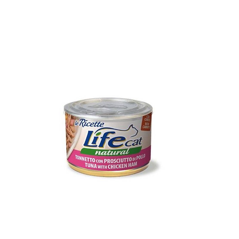Lifecat paket konzerv le Ricette tuna s piščančjo šunko 6x150g