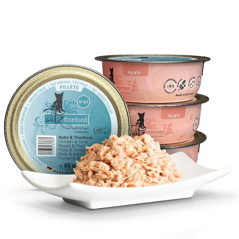 Catz Finefood fillets no. 413 piščanec in tuna v želatini 85g