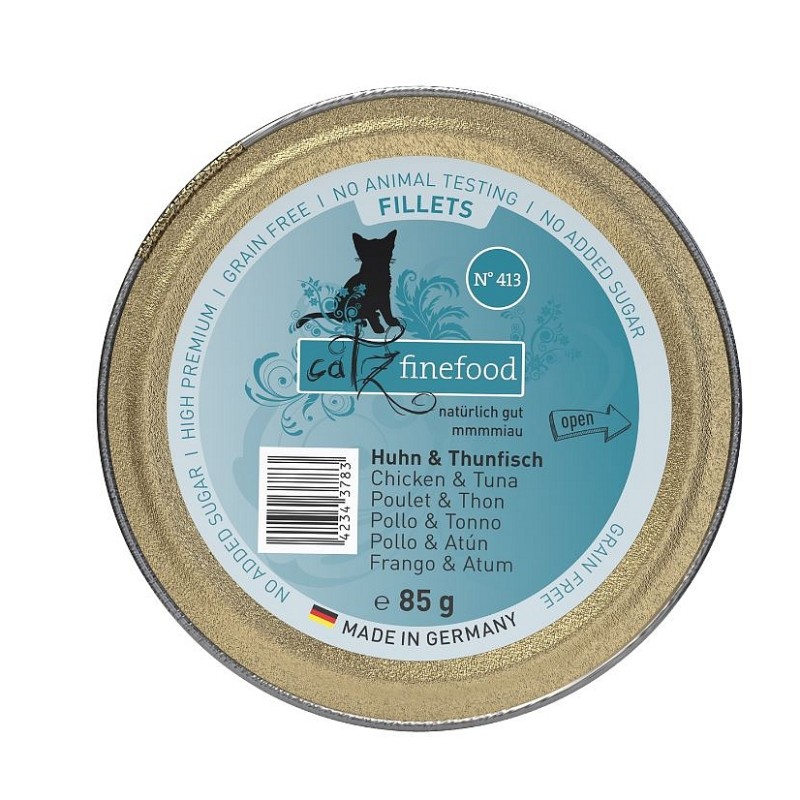 Catz Finefood fillets no. 413 piščanec in tuna v želatini 85g